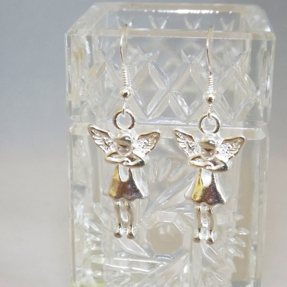 Silver plated Angel pendant/earrings. New (#1910) - Picture 2 of 4